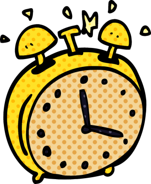 bir insan tarafından çizilmiş çizgi roman alram saati