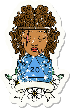 Retro Dövme Tarzı İnsan Barbarlığı Bir insan tarafından çizilmiş 20 zar ile