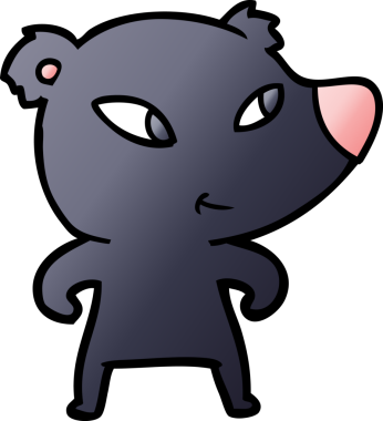 Bir insan tarafından çizilmiş sevimli çizgi film ayısı.