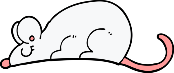 Bir insan tarafından çizilmiş el çizimi çizgi film faresi.