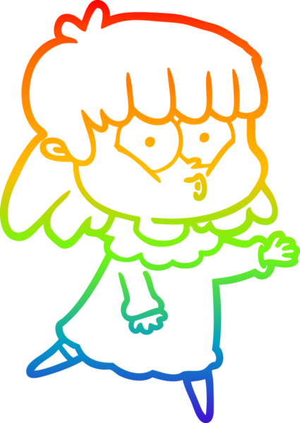 gökkuşağı gradyan çizimi bir insan tarafından çizilmiş bir çizgi film ıslık kızı