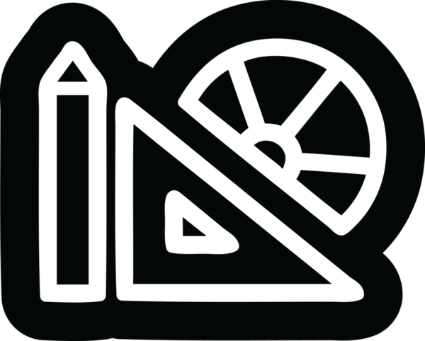 Bir insan tarafından çizilmiş matematik ekipmanı simgesi