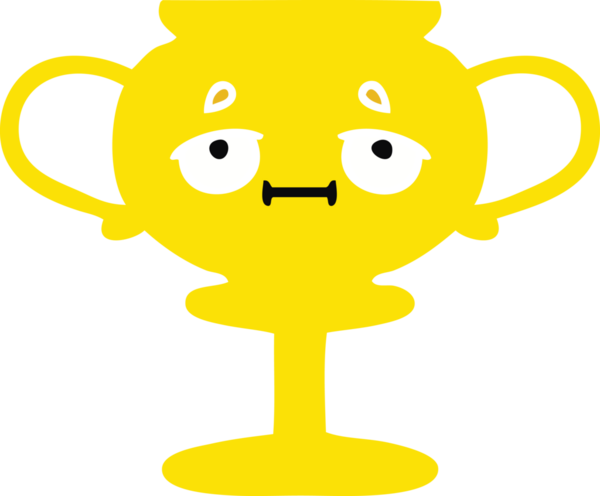 Bir insan tarafından çizilen kupanın düz renkli retro karikatürü