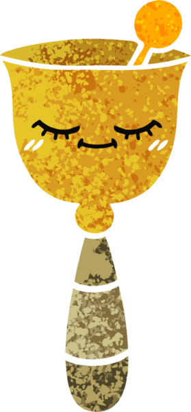 Bir insan tarafından çizilmiş okul çanının retro çizim stili karikatürü