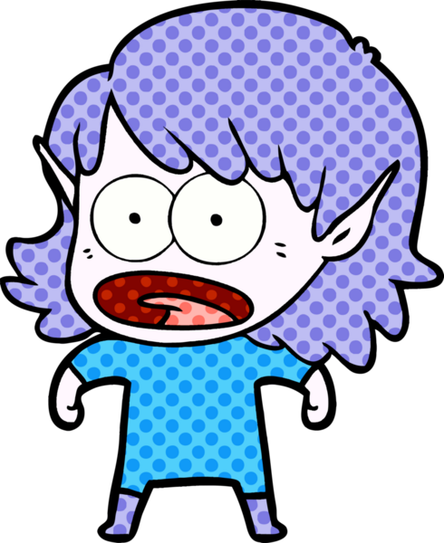 Bir insan tarafından çizilen elf kızı şok etti.