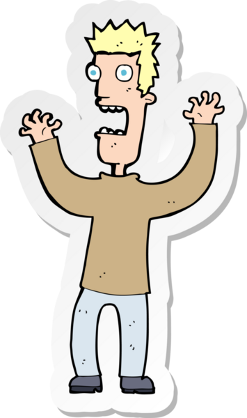 Bir insan tarafından çizilmiş bir karikatürün çıkartması.