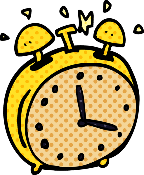 bir insan tarafından çizilmiş çizgi roman alram saati