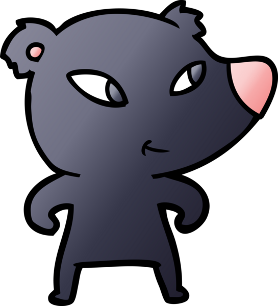 Bir insan tarafından çizilmiş sevimli çizgi film ayısı.