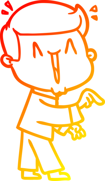 Bir insan tarafından çizilmiş, heyecanlı bir çizgi film çizimi.