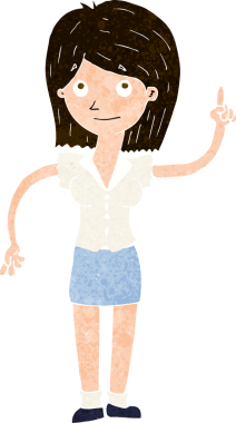 Bir insan tarafından çizilmiş bir fikri olan karikatür kadın.