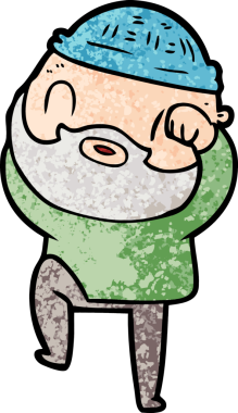 Bir insan tarafından çizilmiş sakallı bir adam.