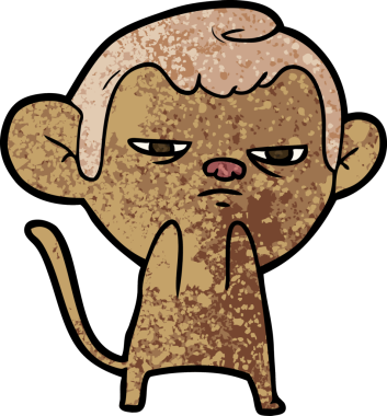 Bir insan tarafından çizilmiş çizgi maymun.