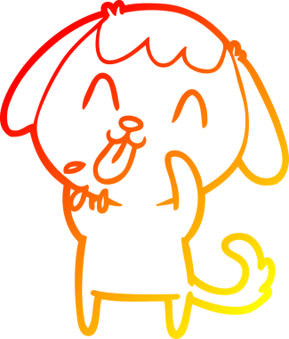 Bir insan tarafından çizilmiş kaba bir köpek karikatürünün sıcak çizgi çizimi