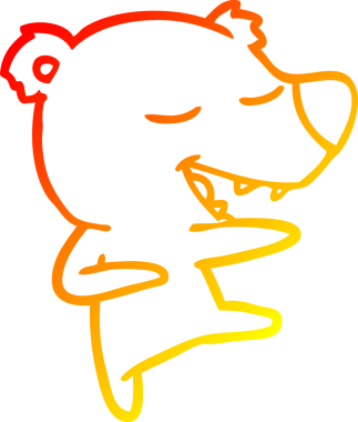 Bir insan tarafından çizilen çizgi film ayısının sıcak çizgi çizimi