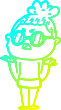 Bir insan tarafından çizilmiş bir çizgi filmin soğuk gradyan çizimi.