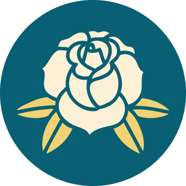 Bir insan tarafından çizilmiş bir çiçeğin ikonik dövme şekli