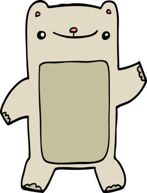 Bir insan tarafından çizilmiş oyuncak ayı.