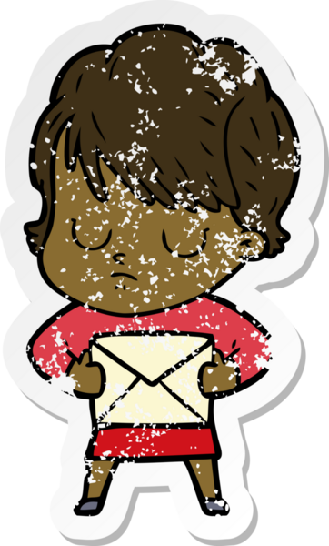 Bir insan tarafından çizilmiş karikatür bir kadının sıkıntılı çıkartması.