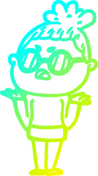 Bir insan tarafından çizilmiş bir çizgi filmin soğuk gradyan çizimi.