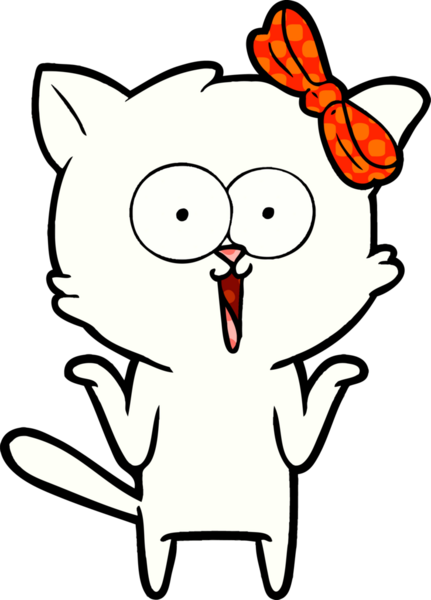 Bir insan tarafından çizilmiş çizgi film kedisi.