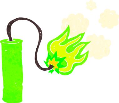 bir insan tarafından çizilmiş bir dinamit.