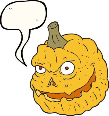 Bir insan tarafından çizilmiş serbest konuşma balkabağı karikatürü.