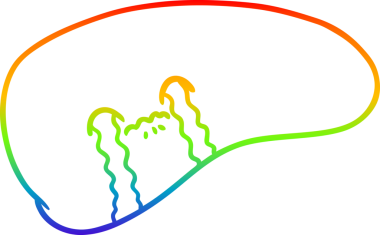gökkuşağı gradyan çizimi bir insan tarafından çizilmiş karaciğer ağlaması