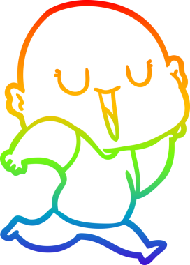 gökkuşağı gradyan çizimi mutlu bir çizgi kel adamın çizimi bir insan tarafından çizildi