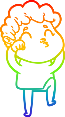 Gökkuşağı gradyan çizgi çizimi bir insan tarafından çizilen bir çizgi film adamı