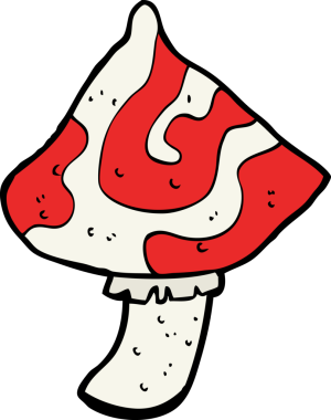 Bir insan tarafından çizilmiş mantar taburesi.