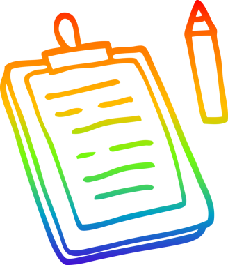 bir insan tarafından çizilmiş bir karikatür panosunun gradyan çizimi