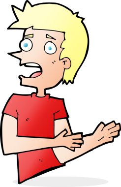 Çizgi film bir insan tarafından çizilmiş stresli adam