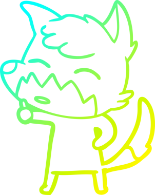 Bir insan tarafından çizilmiş bir tilki çizgi çizimi.