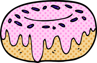 Bir insan tarafından çizilmiş karikatür çörekleri.