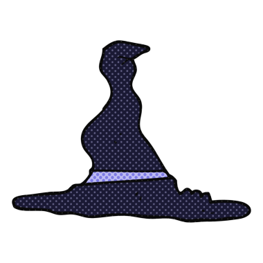 Bir insan tarafından çizilmiş karikatür cadı şapkası.