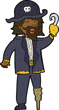 Bir insan tarafından çizilmiş korsan kaptan.