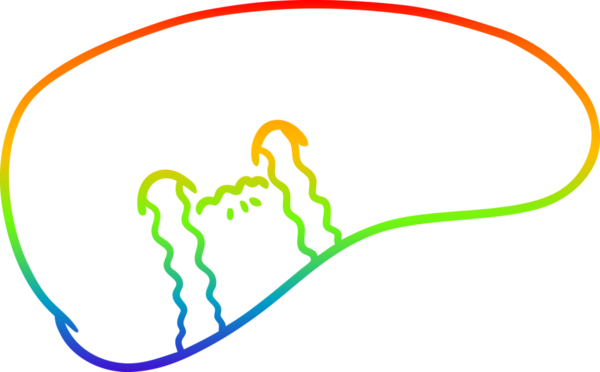 gökkuşağı gradyan çizimi bir insan tarafından çizilmiş karaciğer ağlaması