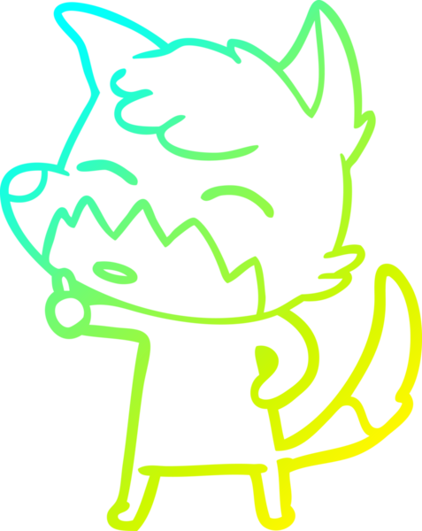 Bir insan tarafından çizilmiş bir tilki çizgi çizimi.