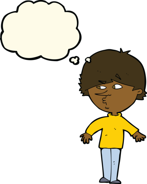 Bir insan tarafından çizilmiş düşünce baloncuğuyla omzunun üstünden bakan şüpheli bir adam.