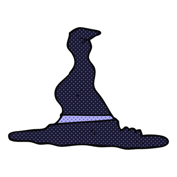 Bir insan tarafından çizilmiş karikatür cadı şapkası.