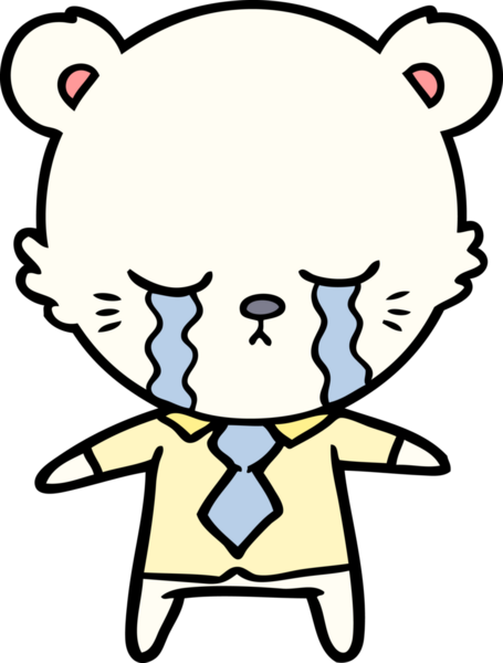 Ağlayan kutup ayısı bir insan tarafından çizilmiş.