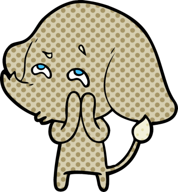 Bir insan tarafından çizilmiş karikatür fili