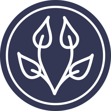 Bir insan tarafından çizilmiş doğal yaprak dairesel simgesi