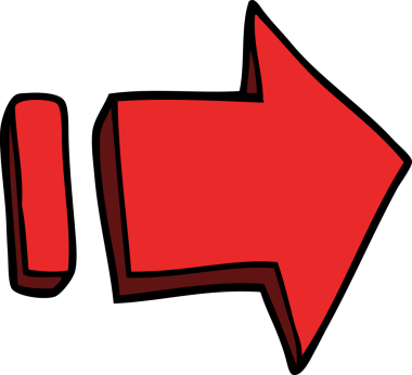 Bir insan tarafından çizilmiş karalama işaretli ok