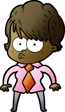 Bir insan tarafından çizilmiş karikatür kadın.