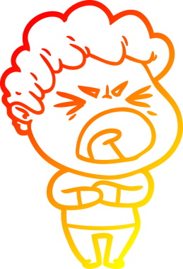 Bir insan tarafından çizilmiş kızgın bir adamın çizgi film çizimi.