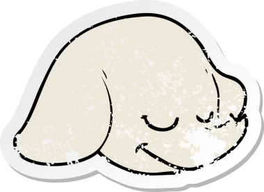 Bir insan tarafından çizilmiş fil suratlı karikatür çıkartması.