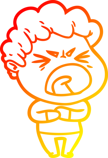 Bir insan tarafından çizilmiş kızgın bir adamın çizgi film çizimi.