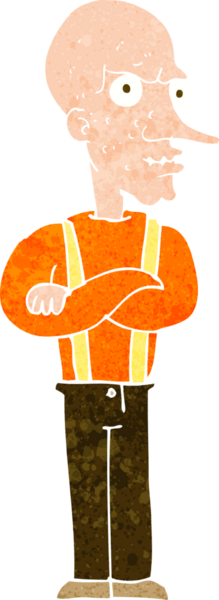 Bir insan tarafından çizilmiş yaşlı bir adam.