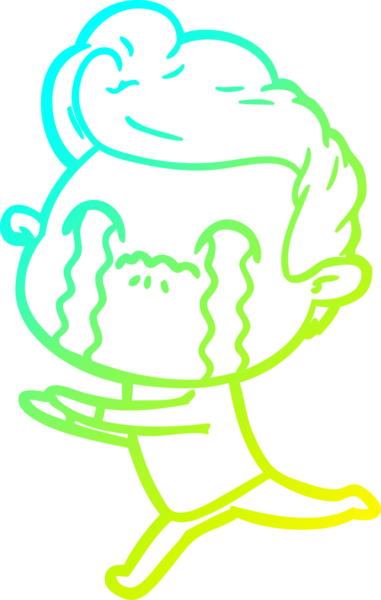 Bir insan tarafından çizilmiş ağlayan bir çizgi film karakteri çizimi.